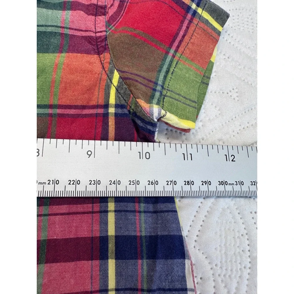 Ralph Lauren Baby Boys 12M Multi Color Plaid Short Sleeve Romper Pony Logo